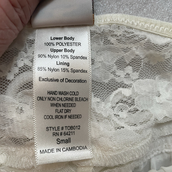 Vintage Y2K In Bloom Nightgown Women Small Beige Lace Bust Slip Dress Balletcore - Picture 6 of 9